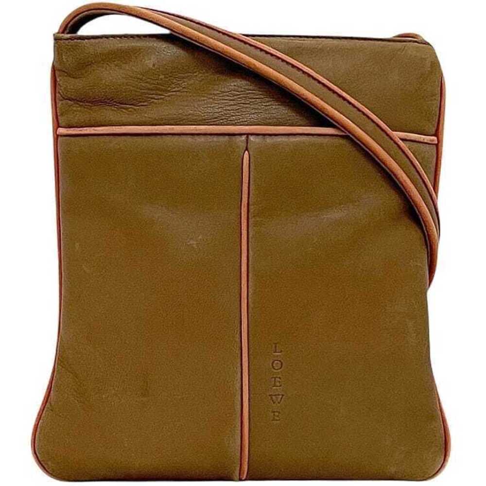 Loewe Shoulder Bag Brown Pochette Nappa Leather Crossbody Zip Zipper